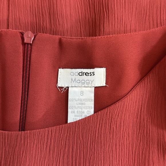 Address Maggy Textured Elegant Rust Orange Sleeveless Maxi Dress Size 8 - Picture 7 of 9